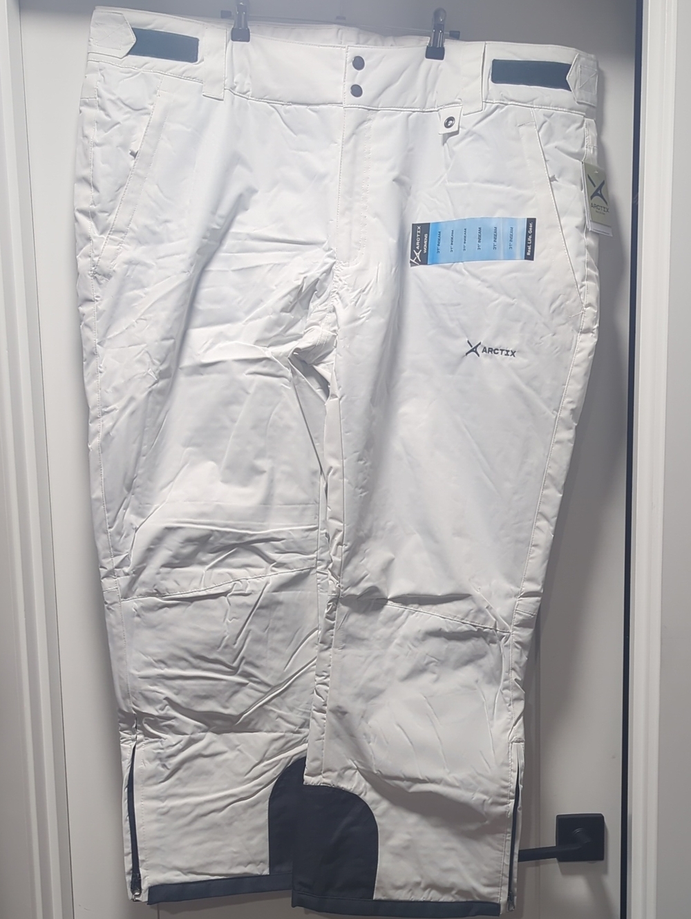 Arctix White Ski Snow Pants with Black Accents